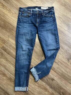 rag & bone Cate Mid-Rise Skinny Jeans in Valley Line Blue Size 28
